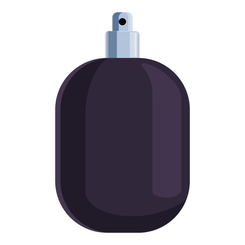 Black perfume bottle with metallic sprayer cap vector