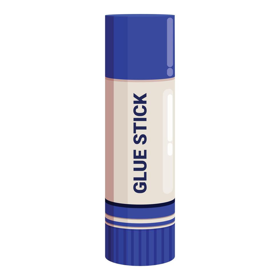 Blue glue stick standing up on white background vector