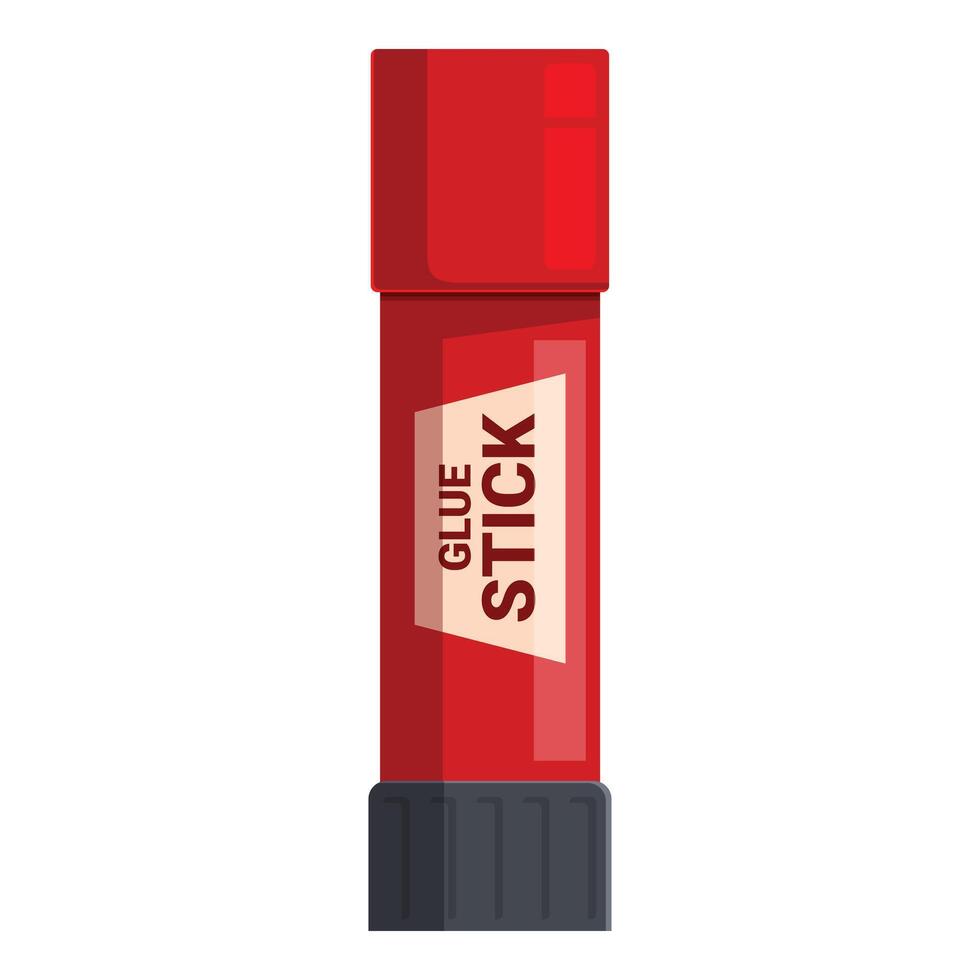 Red glue stick standing up with cap on vector