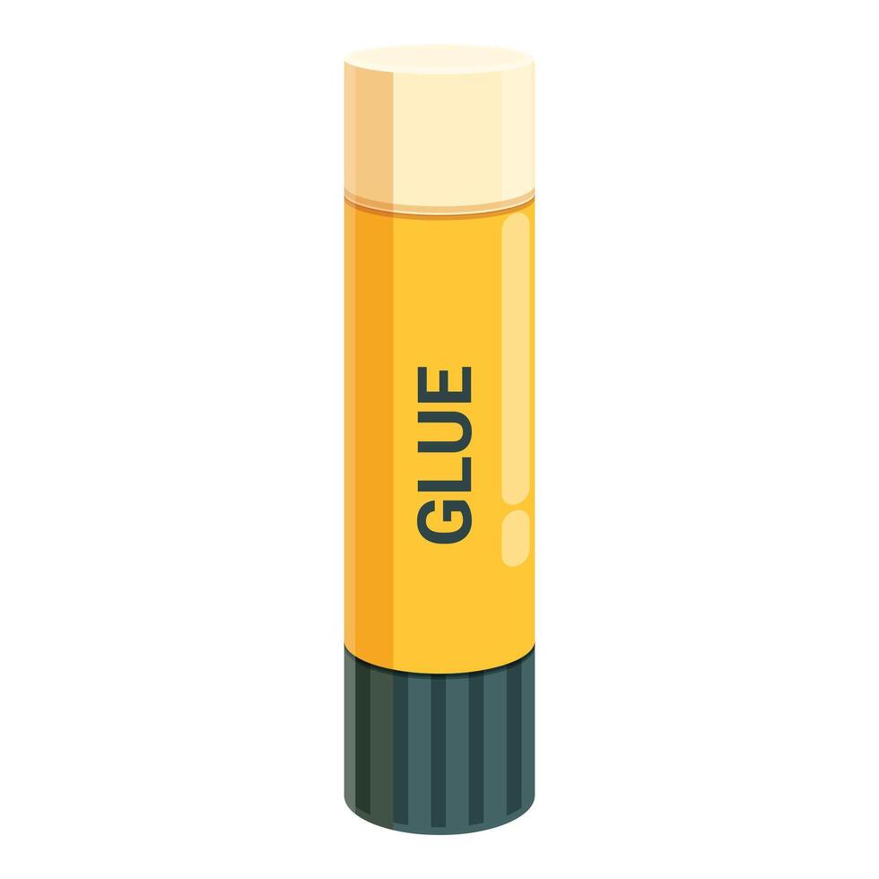 Yellow glue stick standing up on white background vector