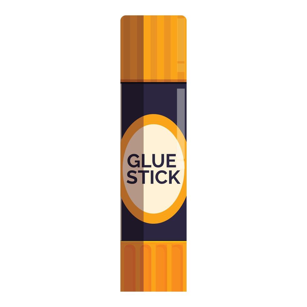 Yellow glue stick standing up on white background vector