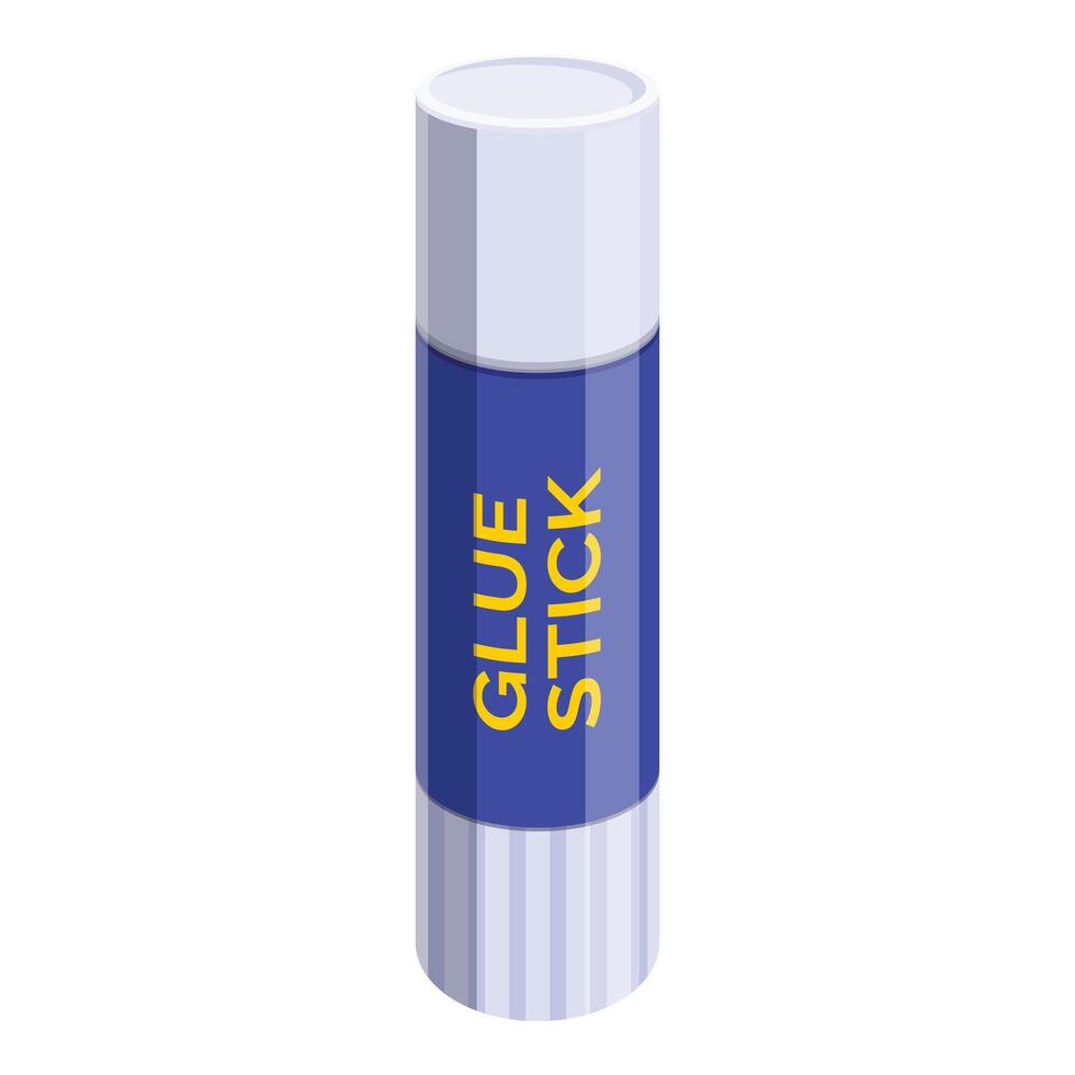 Blue glue stick standing up isometric illustration vector