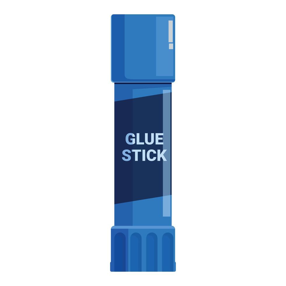 Blue glue stick standing upright on white background vector