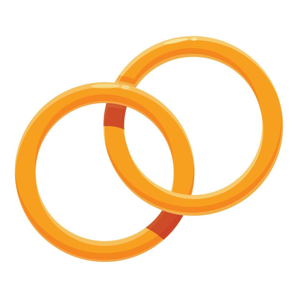 Two golden rings intertwined symbolizing marriage vector