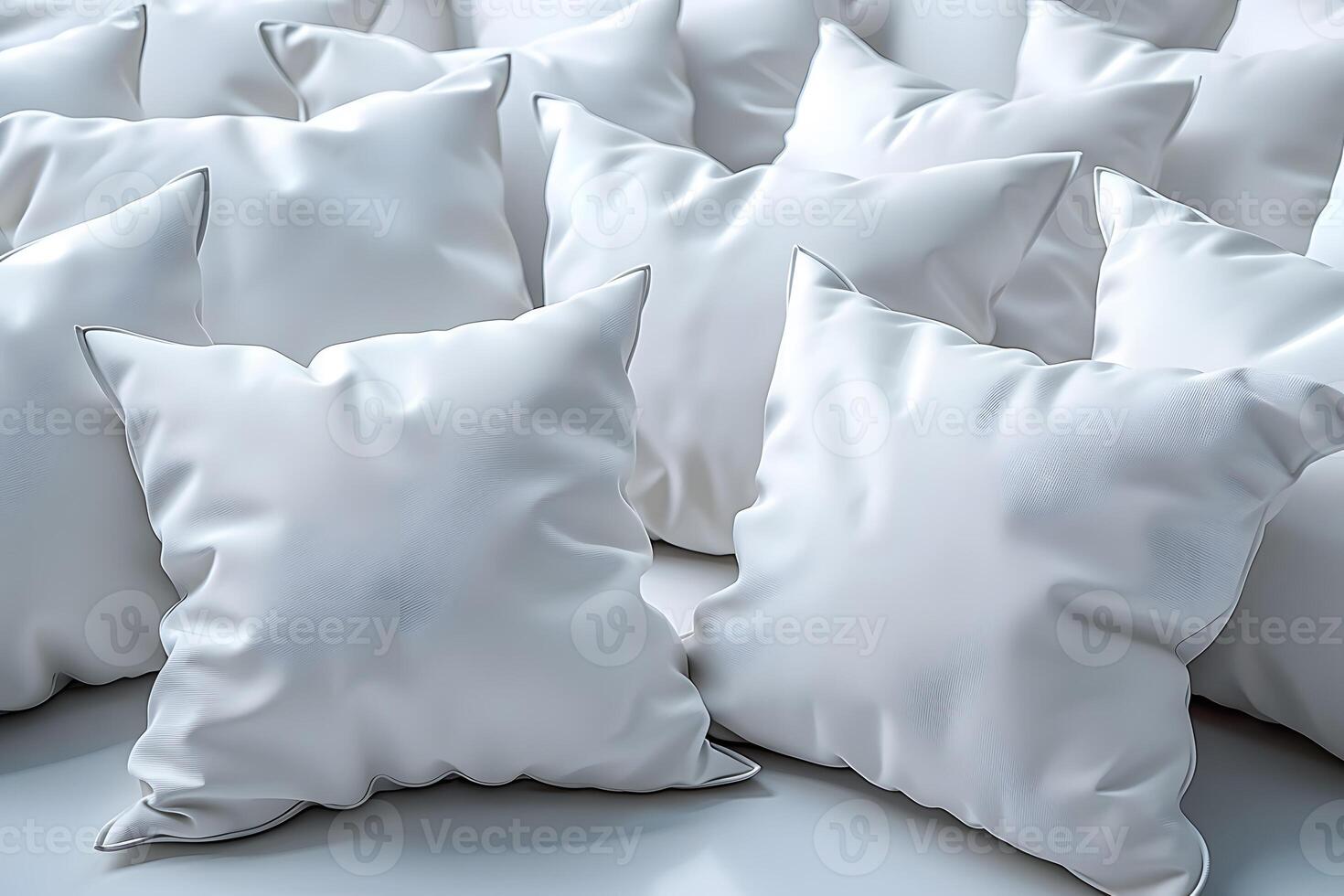 Soft White Pillows in Arrangement - Comfort and Coziness for Interior Design and Home Decor photo