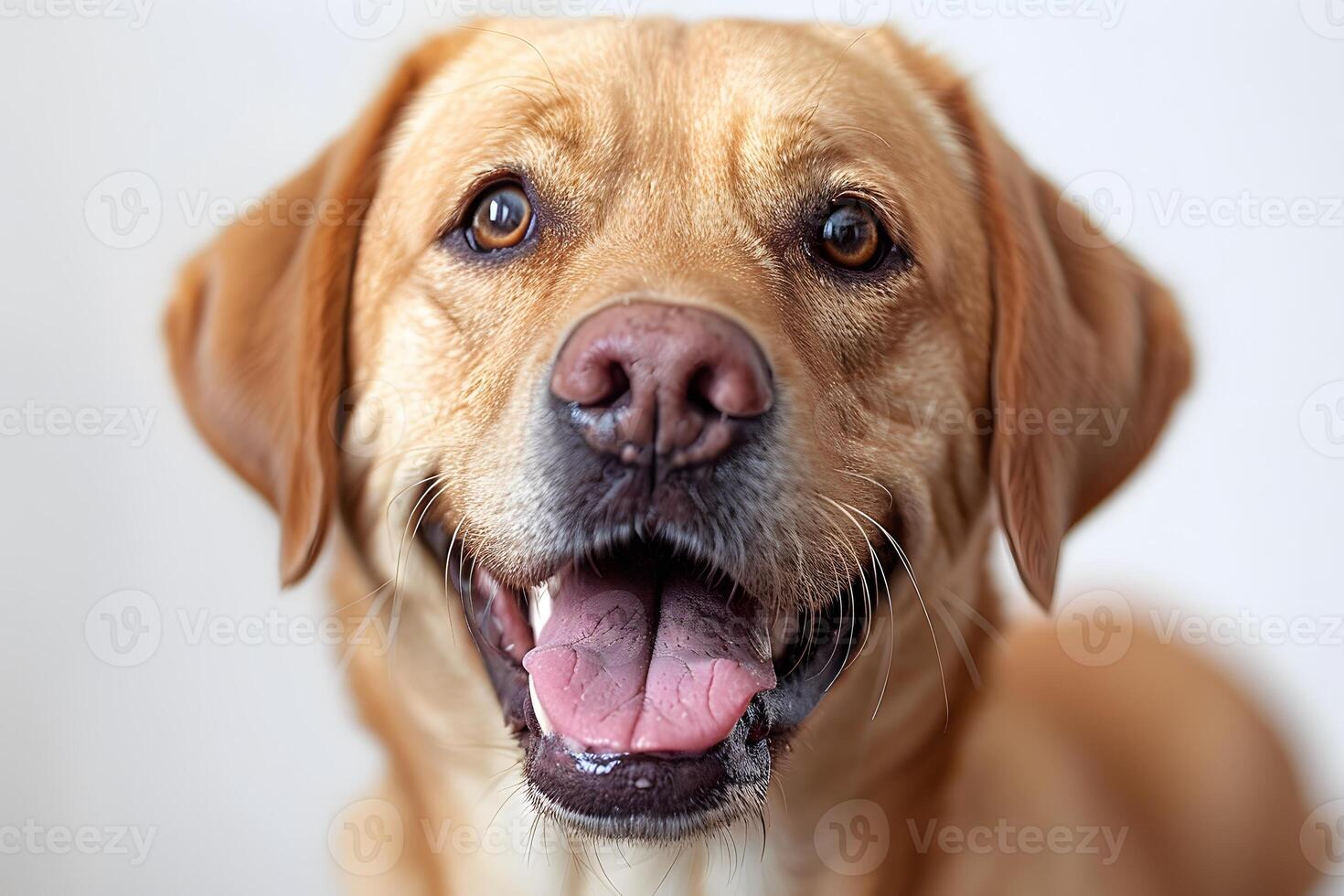 Friendly Golden Labrador Retriever Close-Up - Perfect for Pet, Animal, and Veterinary Themed Designs photo