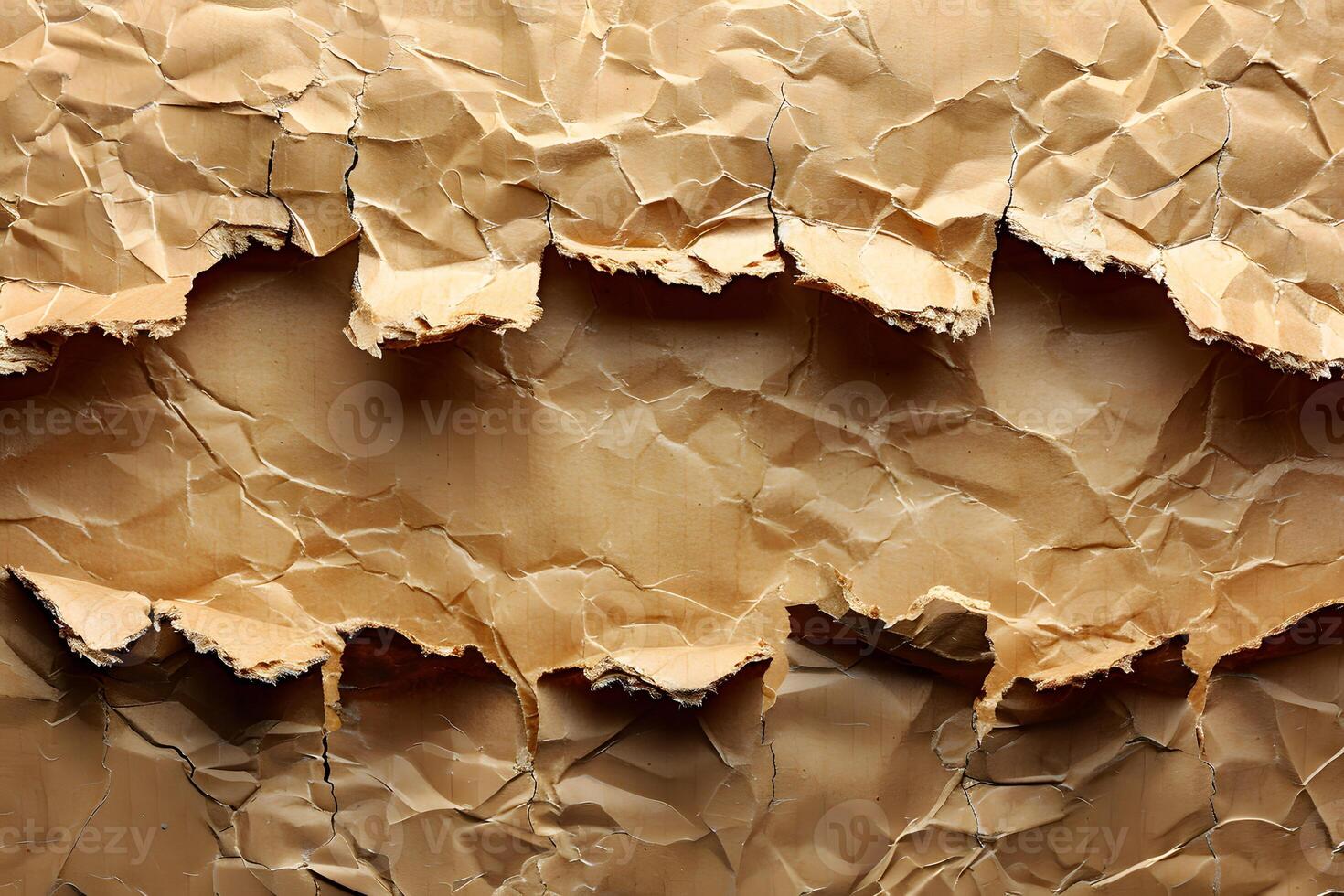 Abstract Textured Background of Brown Torn and Wrinkled Paper for Design Projects photo