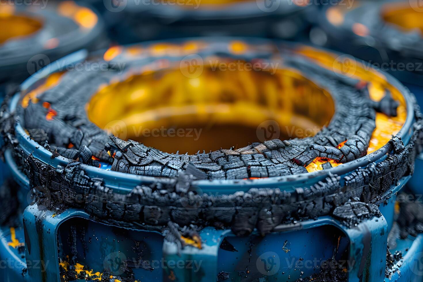 Burnt Industrial Barrel - Texture and Pattern Detail for Design and Conceptual Use photo