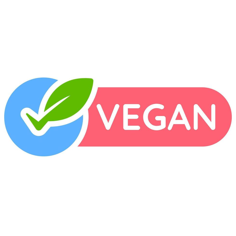 Vegan and vegetarian label for food vector