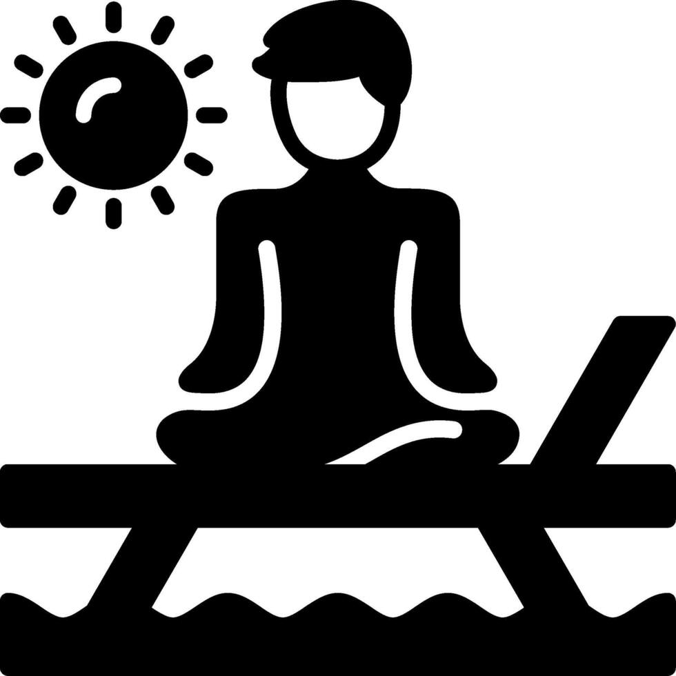 Beach yoga Icon Design Symbol vector