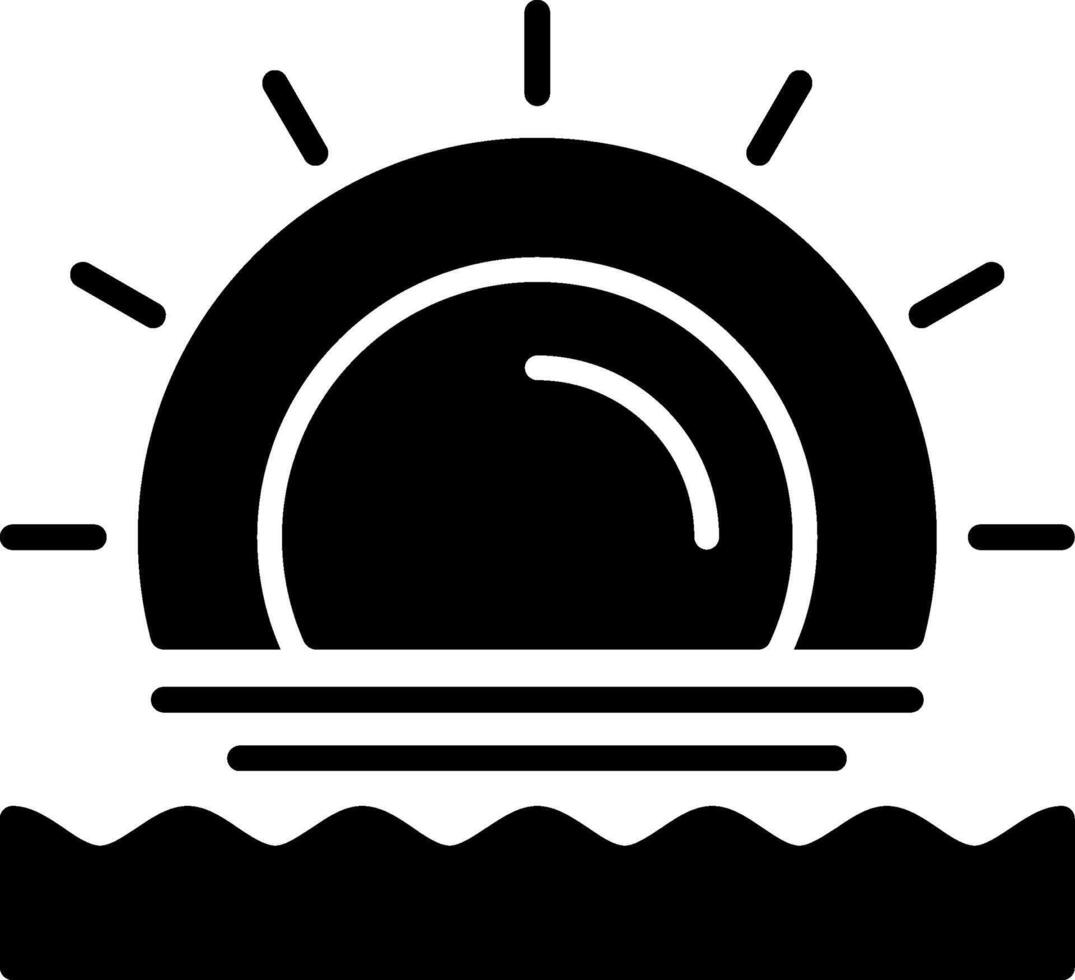 Beach sunset Icon Design Symbol vector