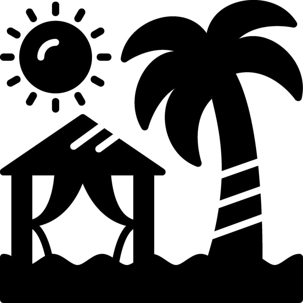 Beach camping Icon Design Symbol vector