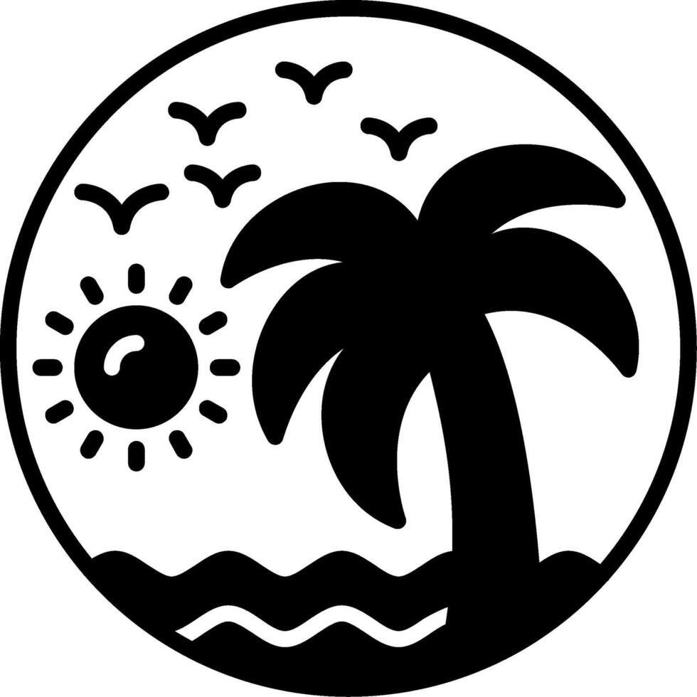 Beach painting Icon Design Symbol vector
