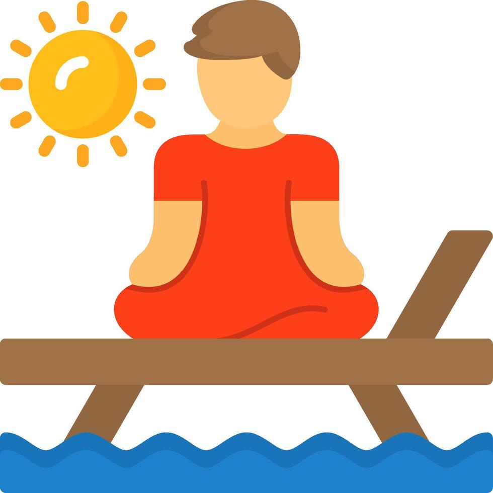 Beach yoga Icon Design Symbol vector