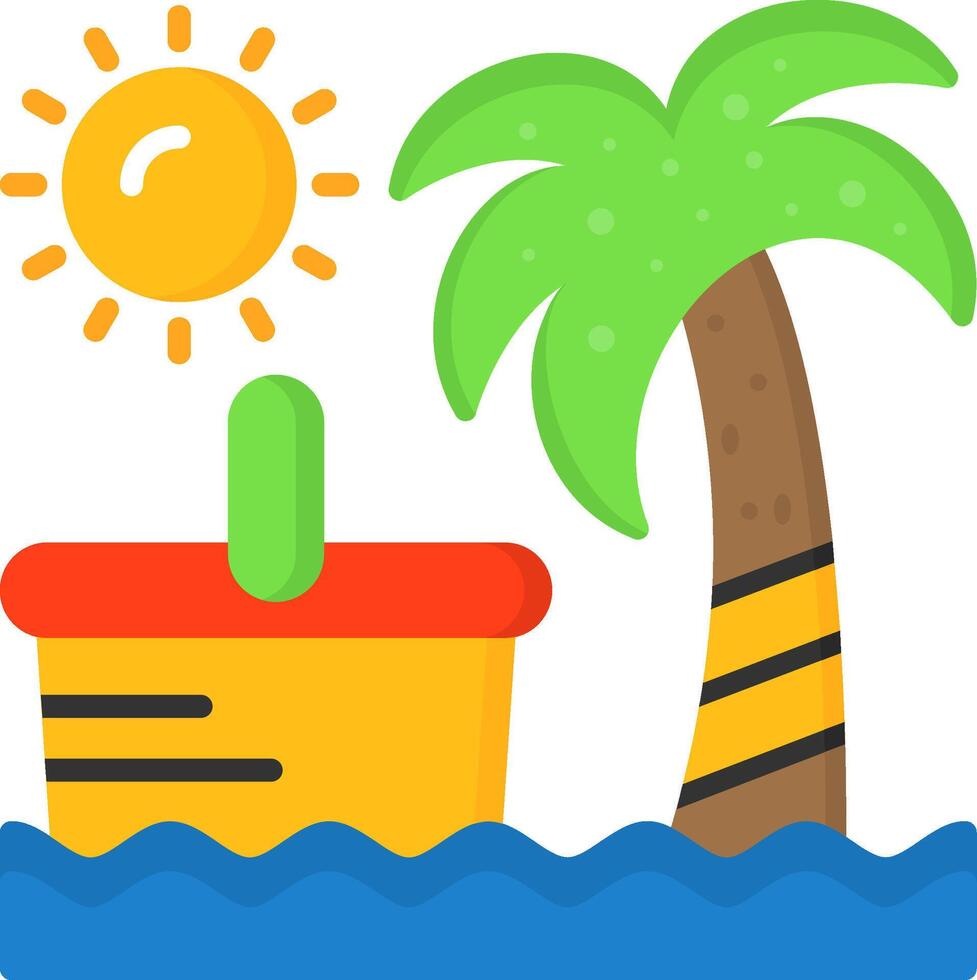 Beach picnic Icon Design Symbol vector