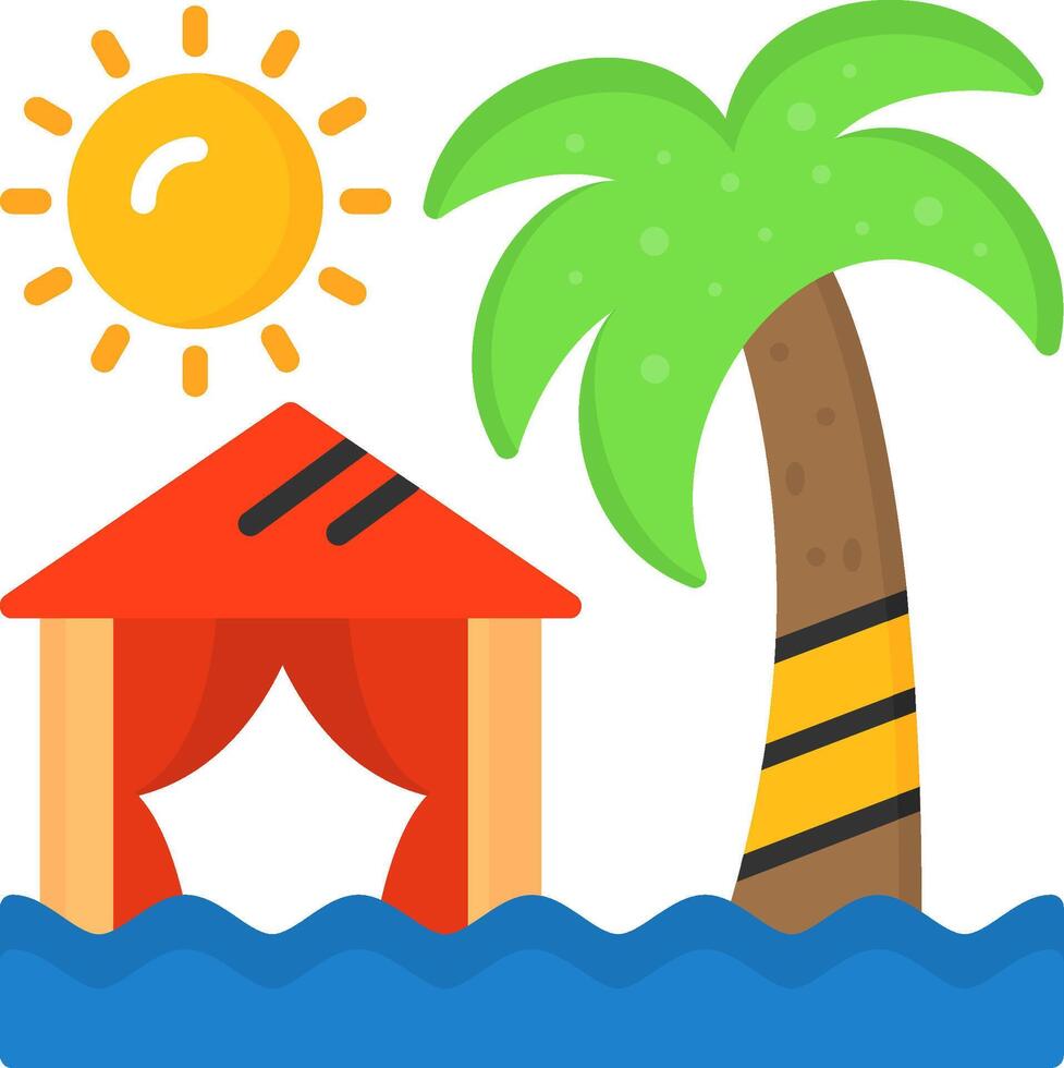 Beach camping Icon Design Symbol vector
