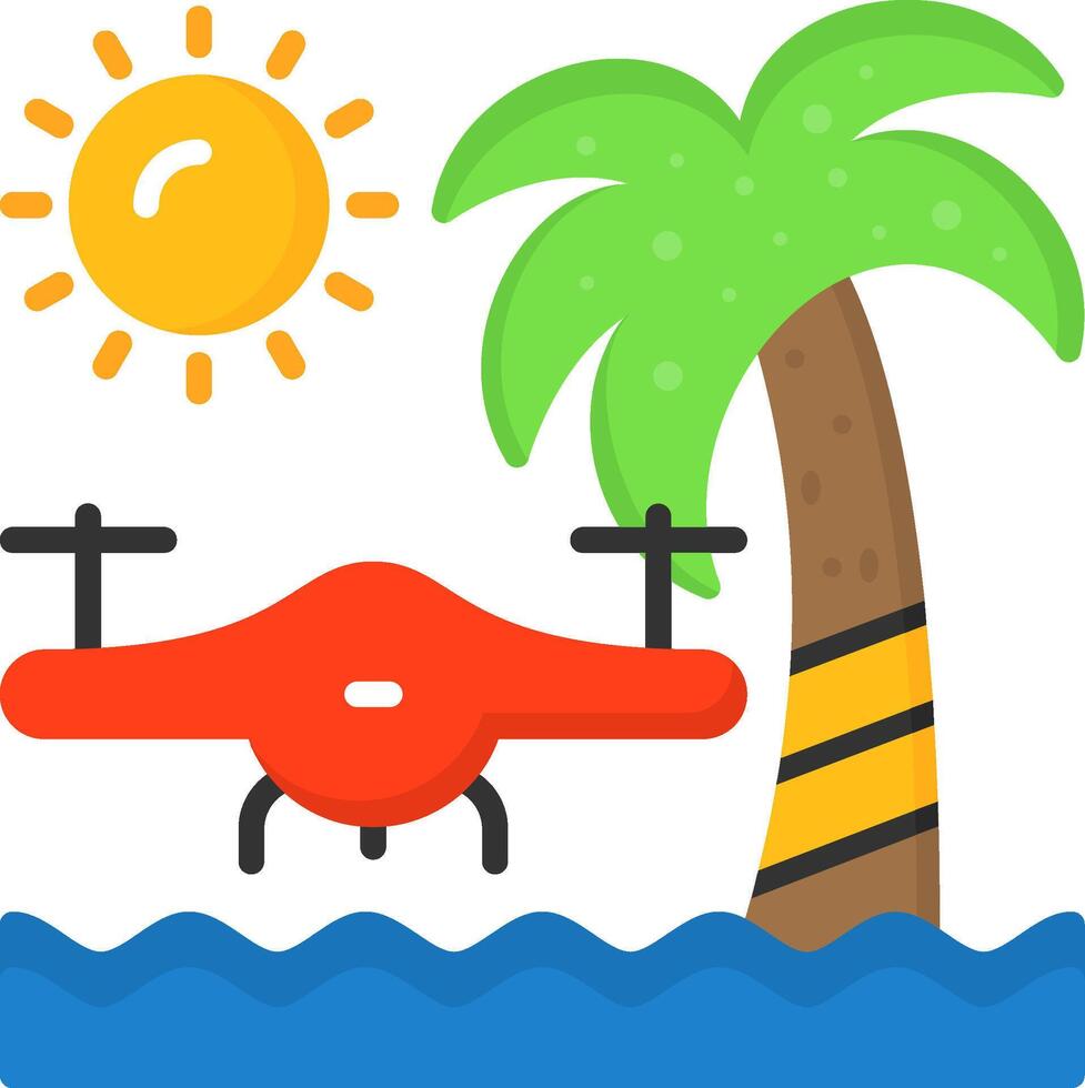 Beach drone photography Icon Design Symbol vector