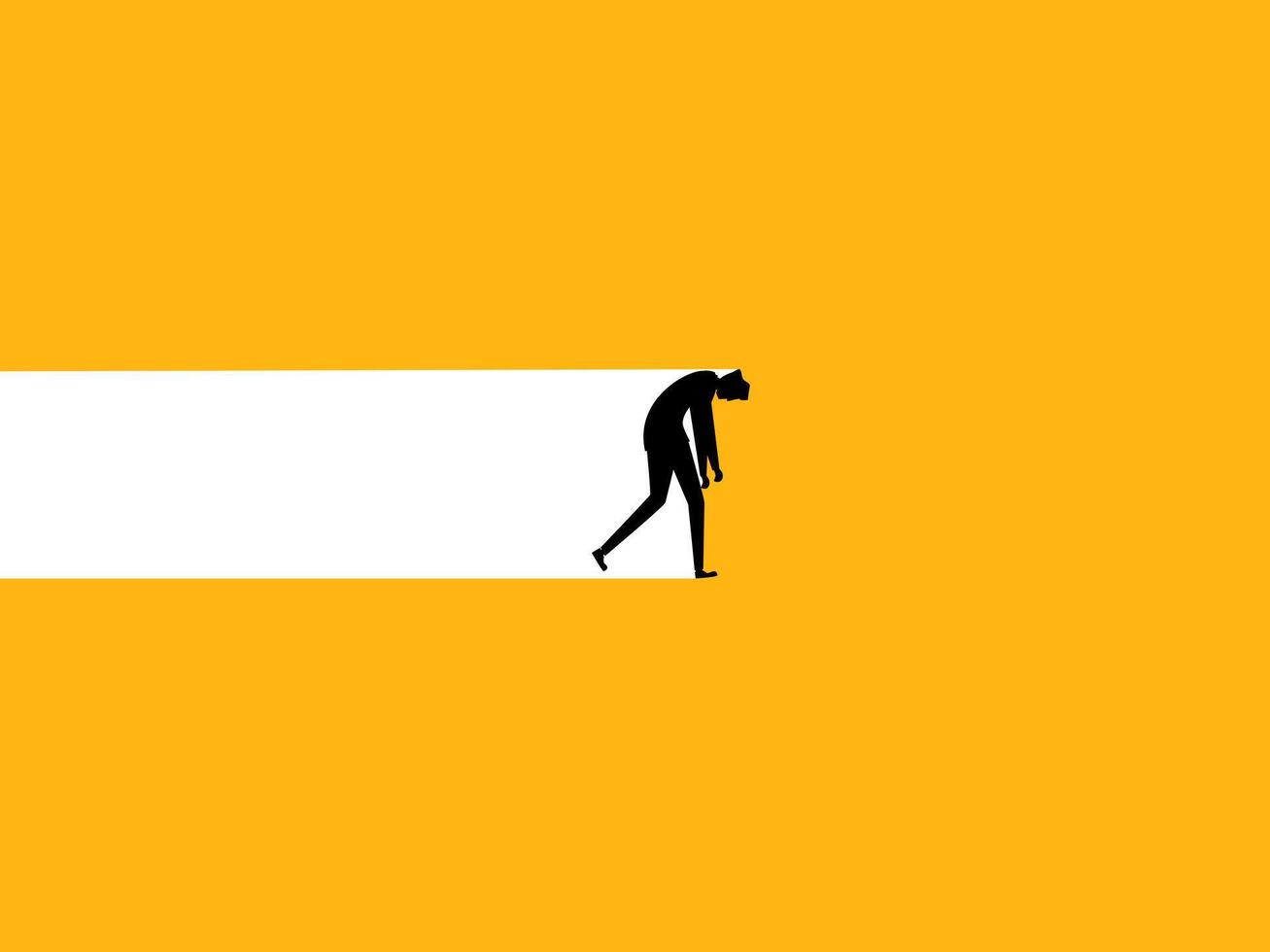 Stressed businessman walking bored with life vector