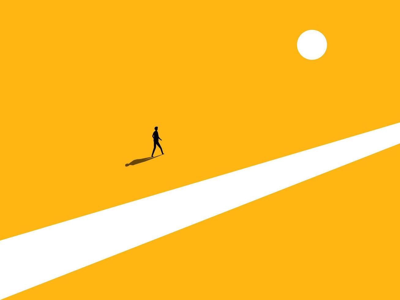 Think New. Businessman Walks Out of the Box vector