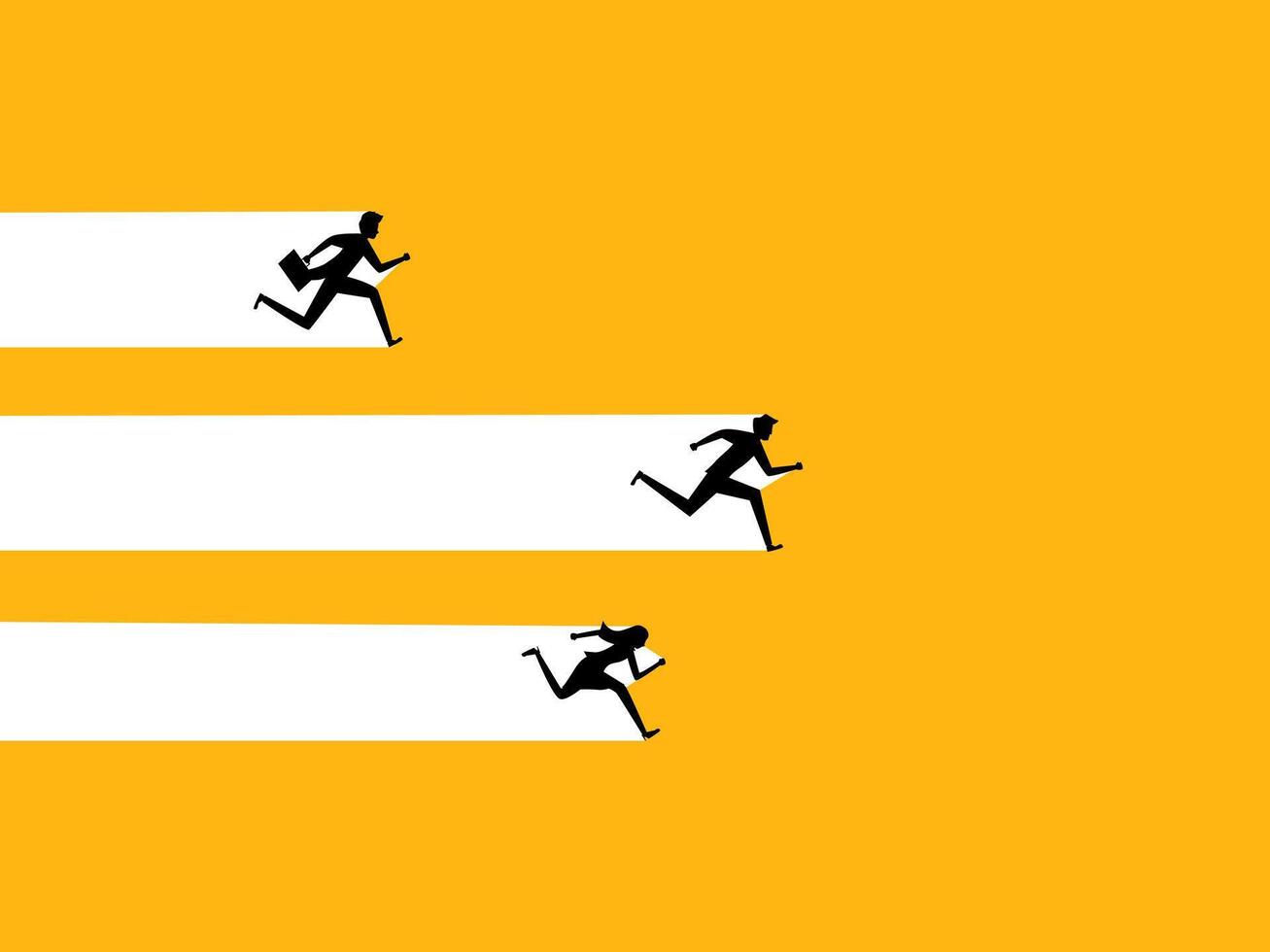 Businessman running in competition vector