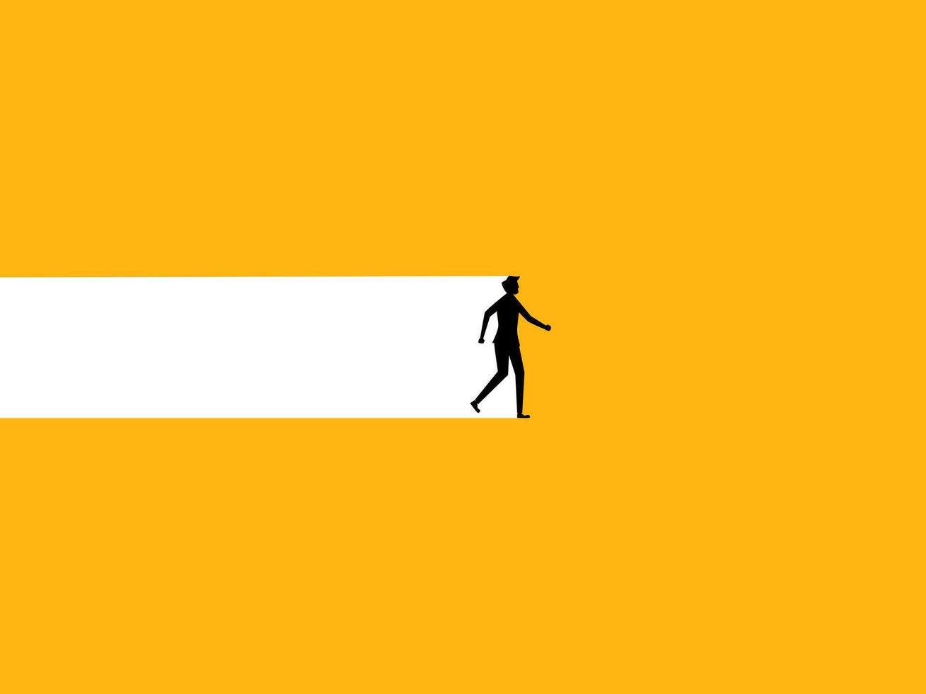 Businessman is moving forward without stopping vector