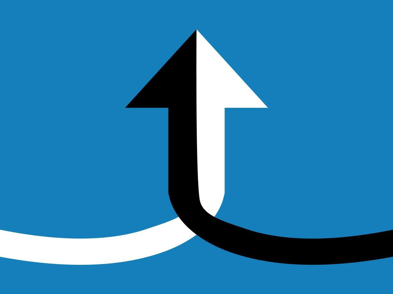 a black and white arrow pointing up and down vector