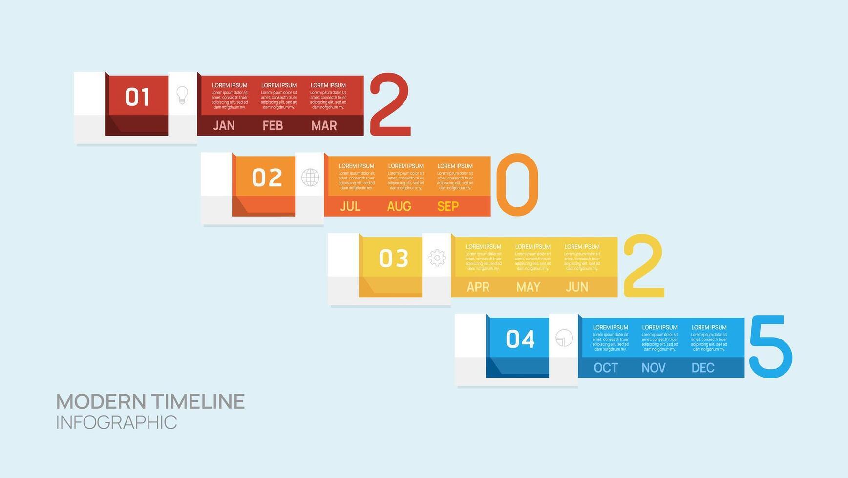 2025 Infographic 4 steps template. Business process. illustration. vector