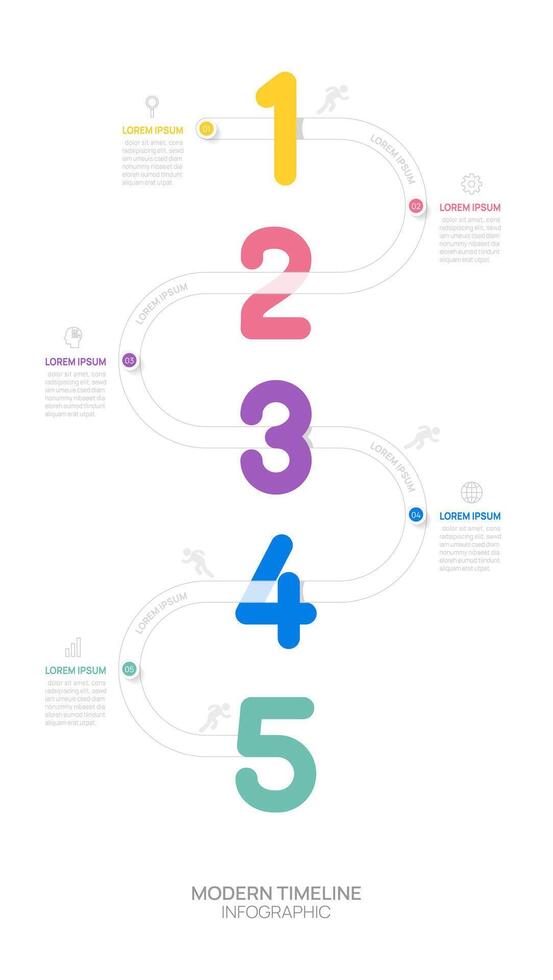 ladder Infographic 5 steps to success growth template. Business process. illustration. vector