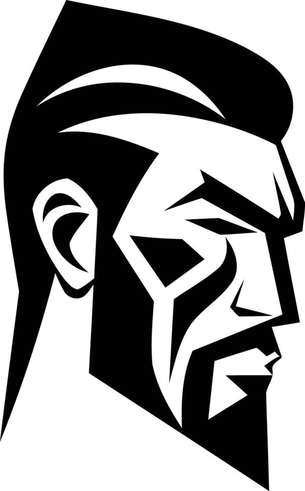 A man with a beard and mustache in a black and white design vector