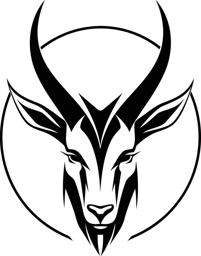 The head of an antelope in a circle vector