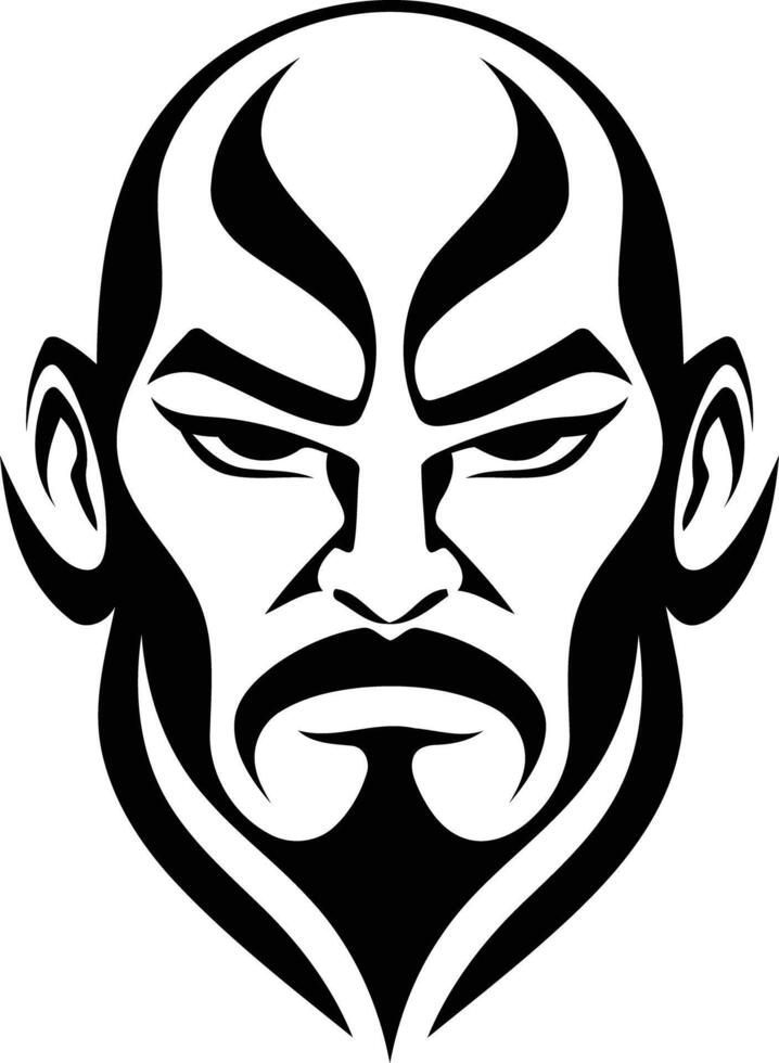 A black and white image of a man with a beard vector