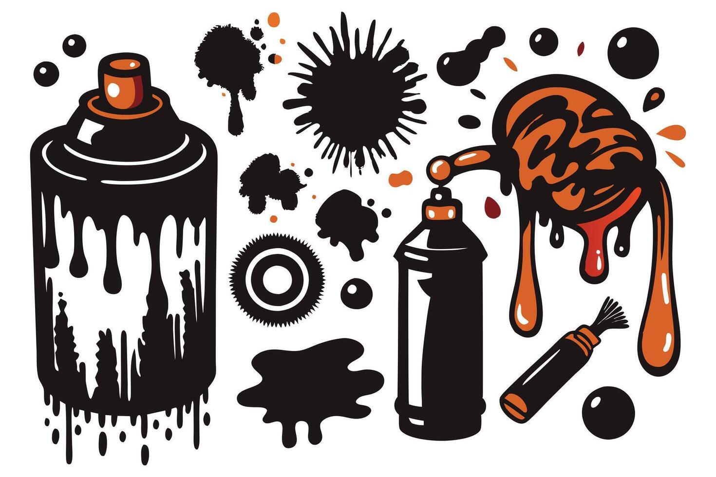 A set of spray cans and paint cans vector