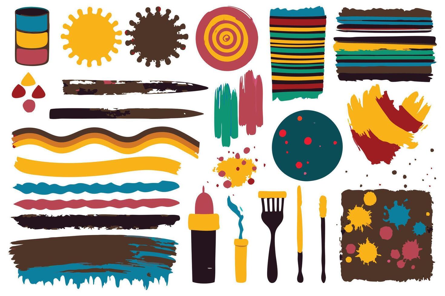 Paintbrush collection Grunge elements Brush stroke ink paint brush grunge lines vector