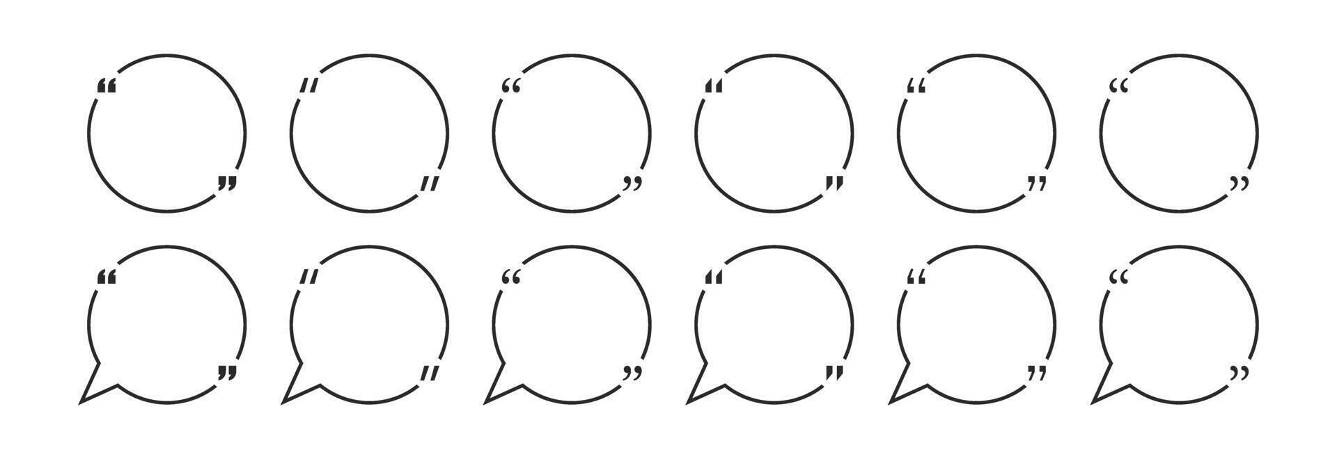 Quotes bubble blank frame banner collection vector