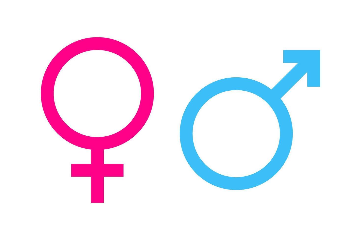 Pink Blue Male Female Gender Symbols Illustration vector