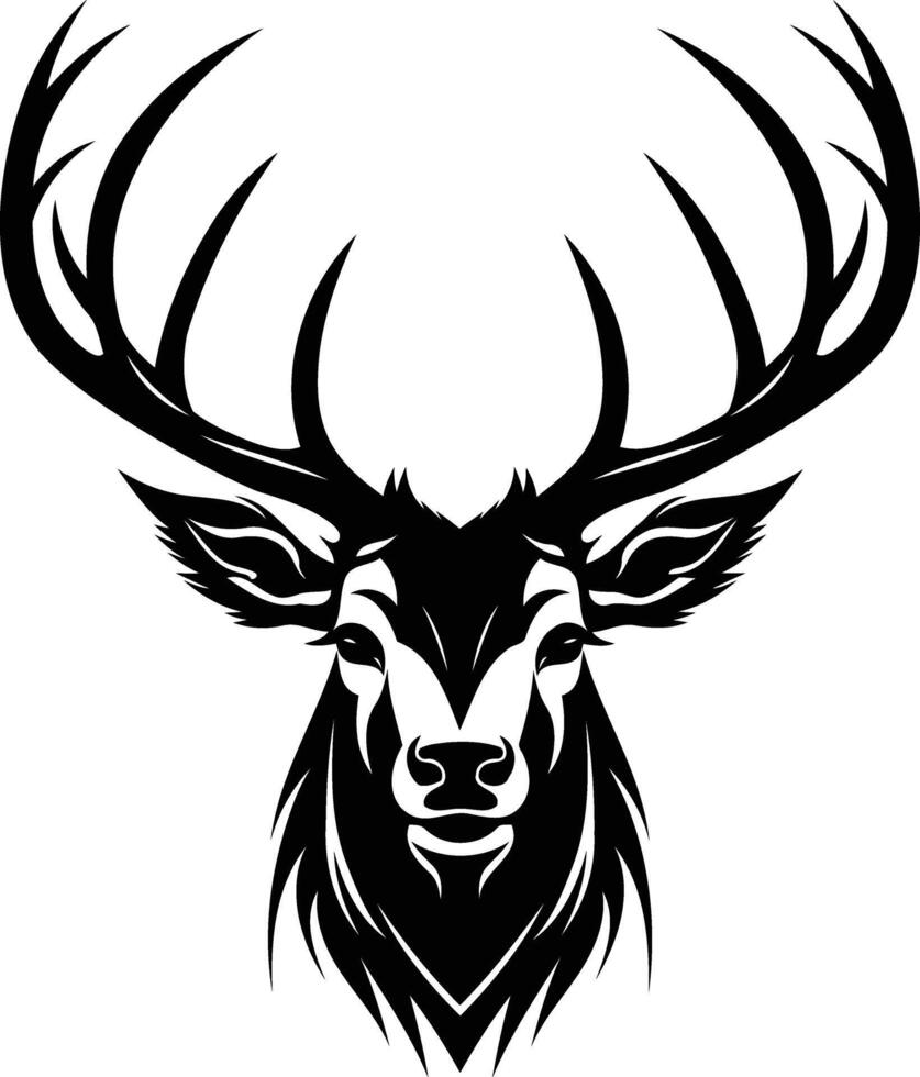 Deer head with horns vector