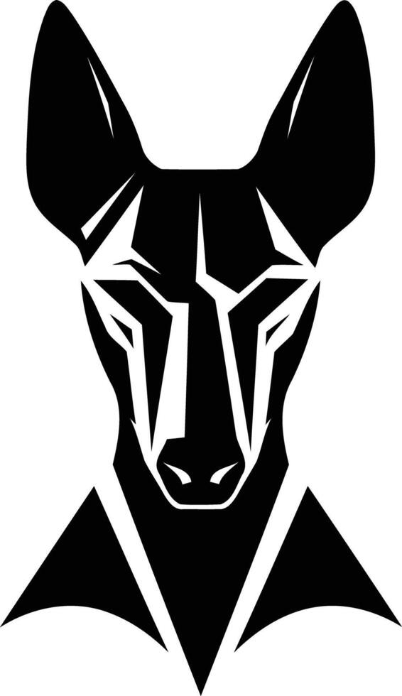 A black and white illustration of a dog's head vector