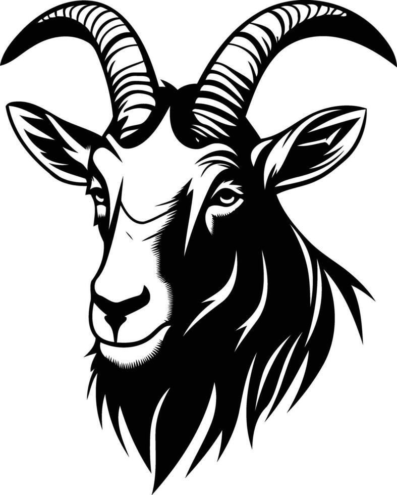 Goat head illustration vector