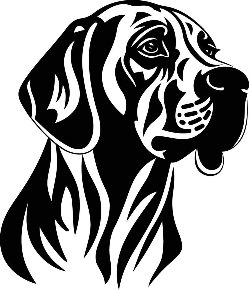 A dog head with a black and white design vector