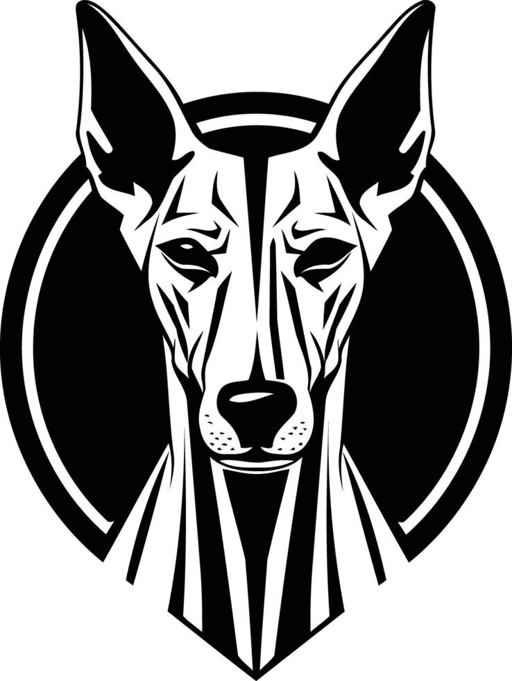 A black and white dog head with a black and white background vector