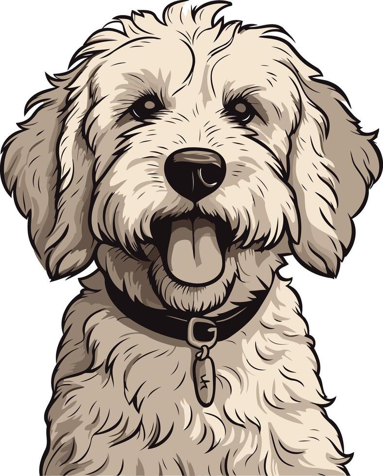 A cartoon dog with a collar and a bow tie vector