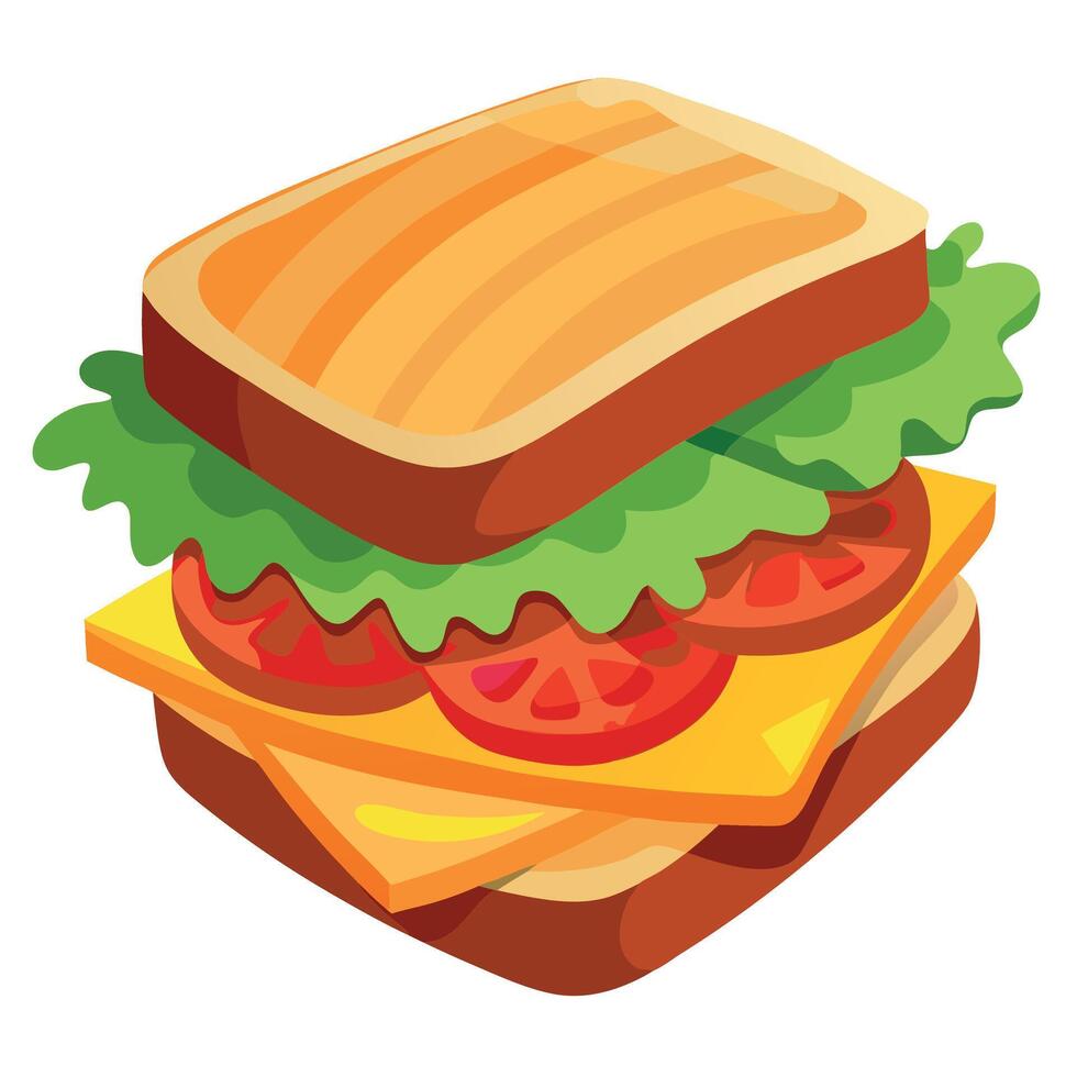 Close-up of a delicious BLT sandwich with crispy bacon. fresh lettuce. and juicy tomatoes on toasted vector