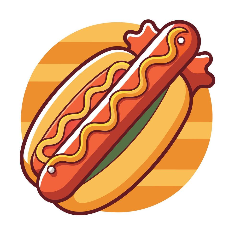 Bacon Wrapped Hot Dog with Toppings. Best For Banner. Flyer. and Poster vector