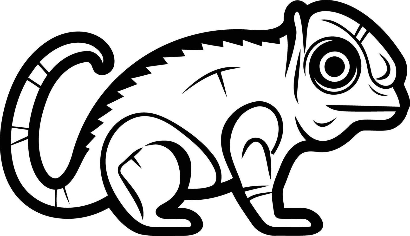 A cartoon chameleon with a large head and a small body vector