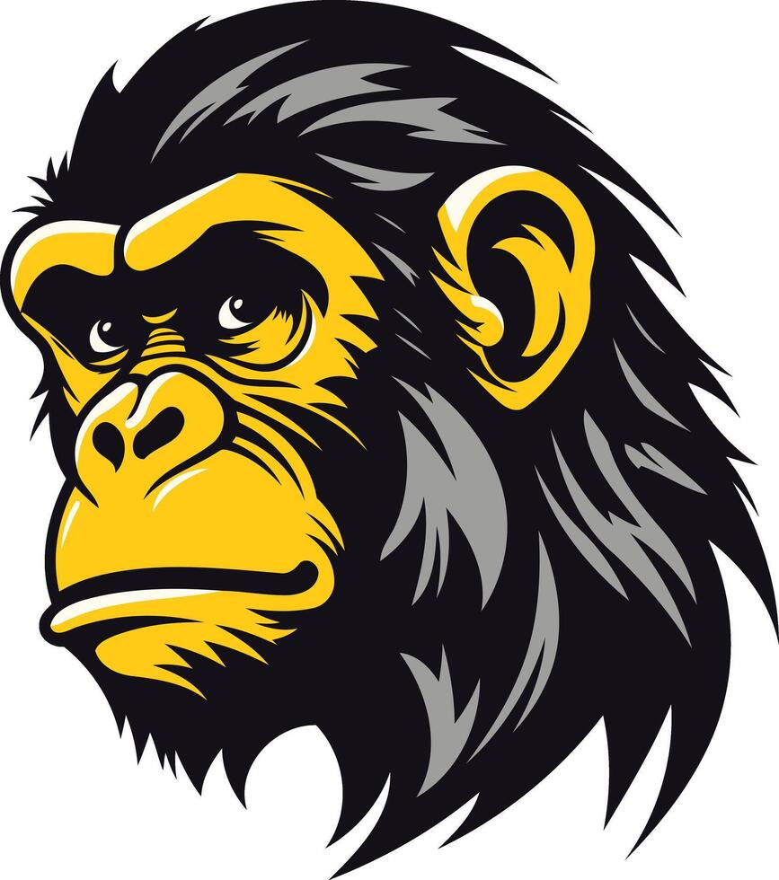 The head of a chimpanzee is shown in this illustration vector