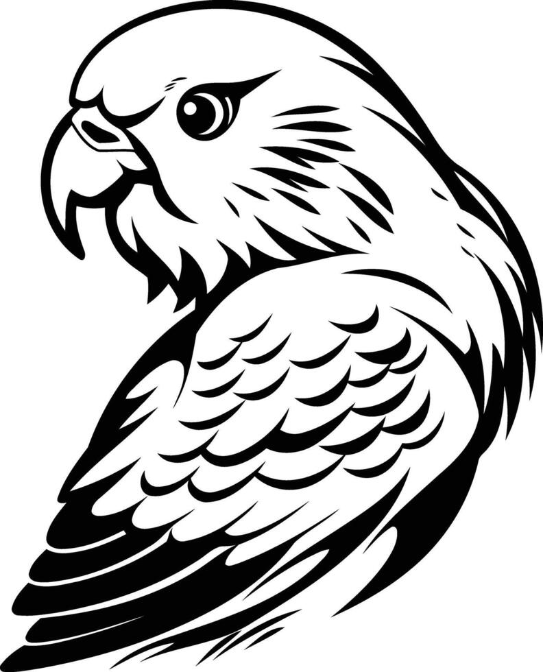 Black and white eagle head vector