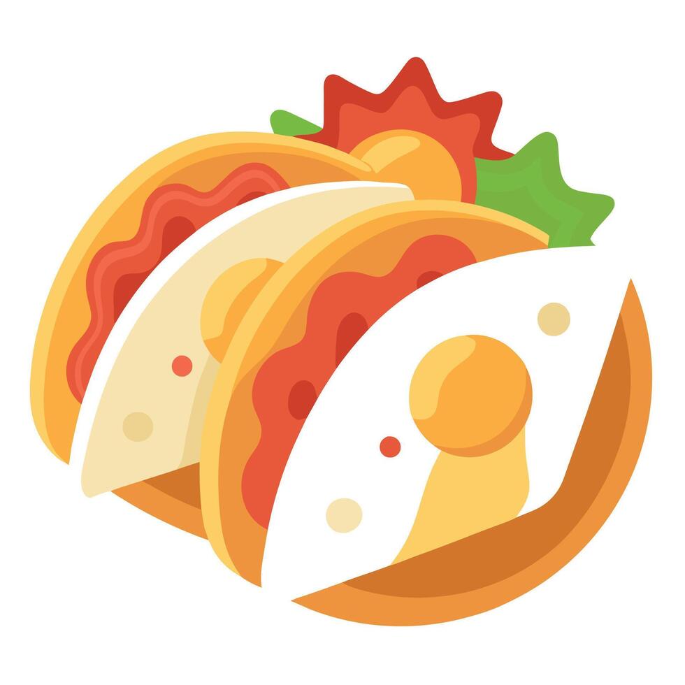 Delicious Breakfast Tacos with Scrambled Eggs. Bacon. and Potatoes vector