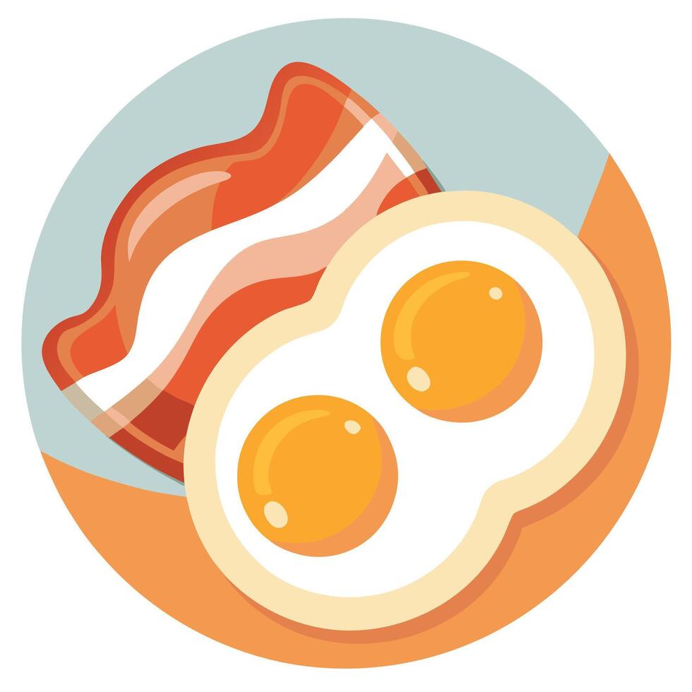 Fried Eggs and Bacon Isolated on a Transparent Background vector