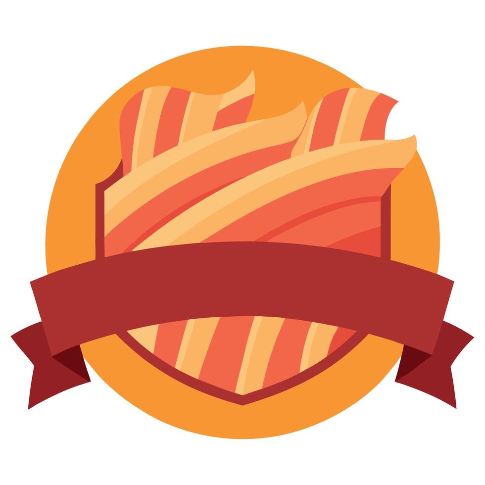 Crunchy fried bacon strips background full frame banner vector