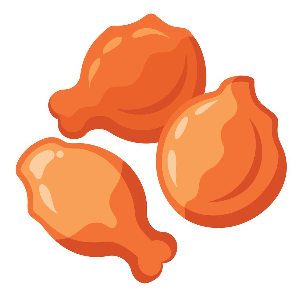 Chicken pieces isolated on white or transparent background vector